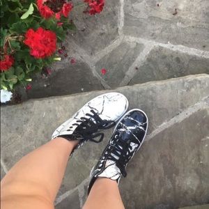 Marble Black and White Doc Martens